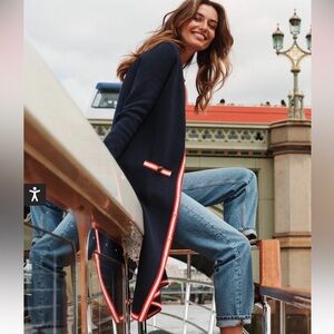 Boden Holly Longline Knitted Jacket Navy size 4